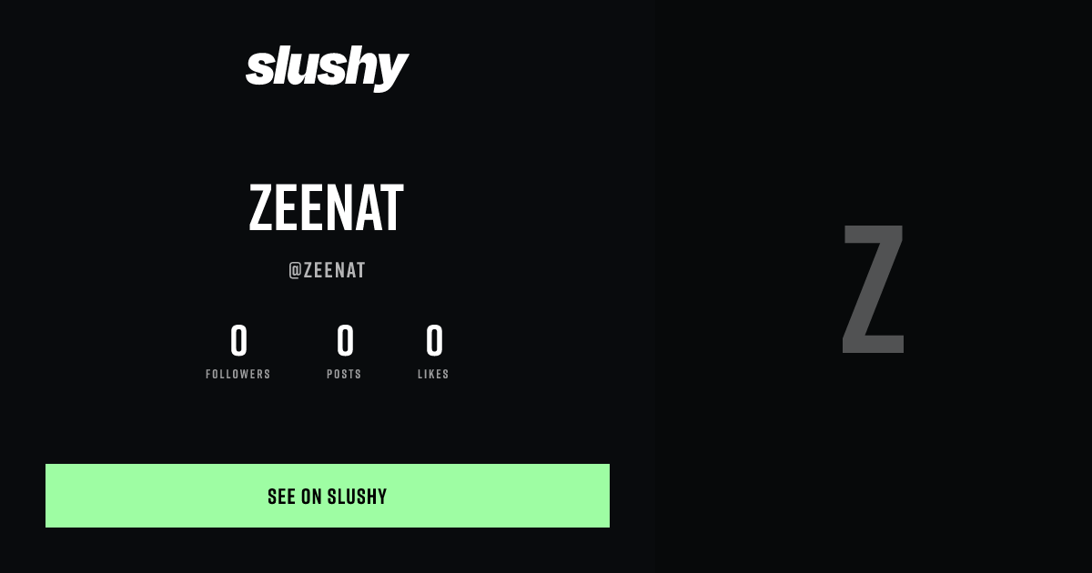zeenat — Exclusive Content, Chat & Video Calls | Slushy